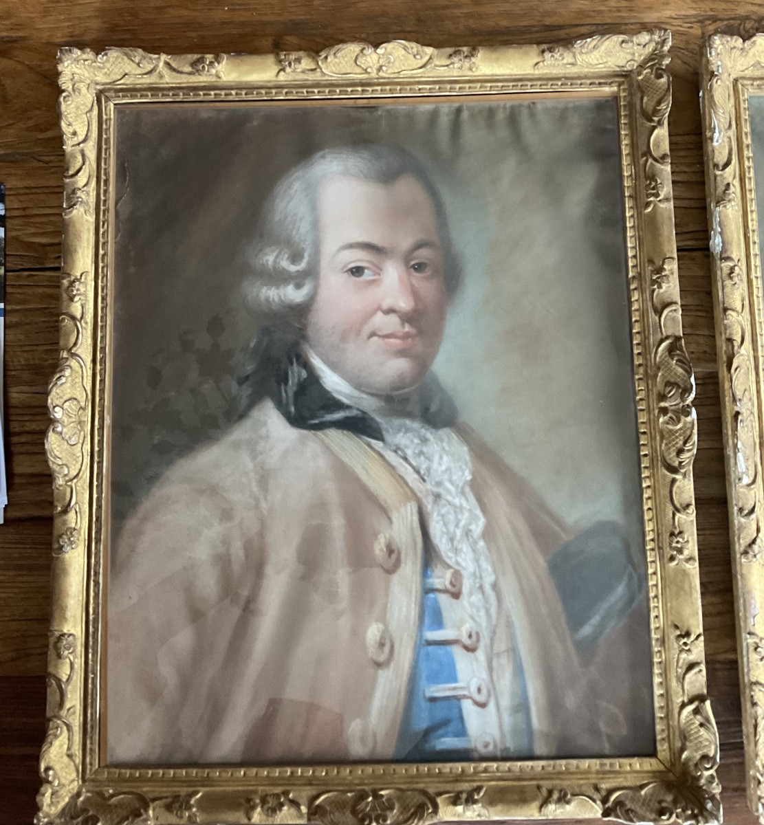 Pair Of Pastel Portraits From The Early 19th Century, 18th Century Frames-photo-3
