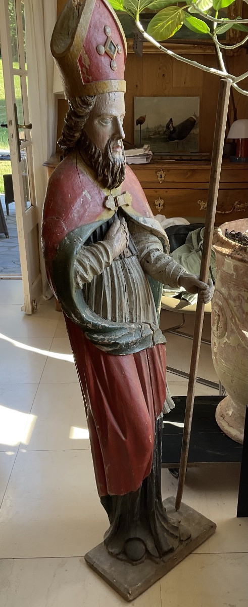 Saint Nicholas 18th Century Wood 144cm-photo-4