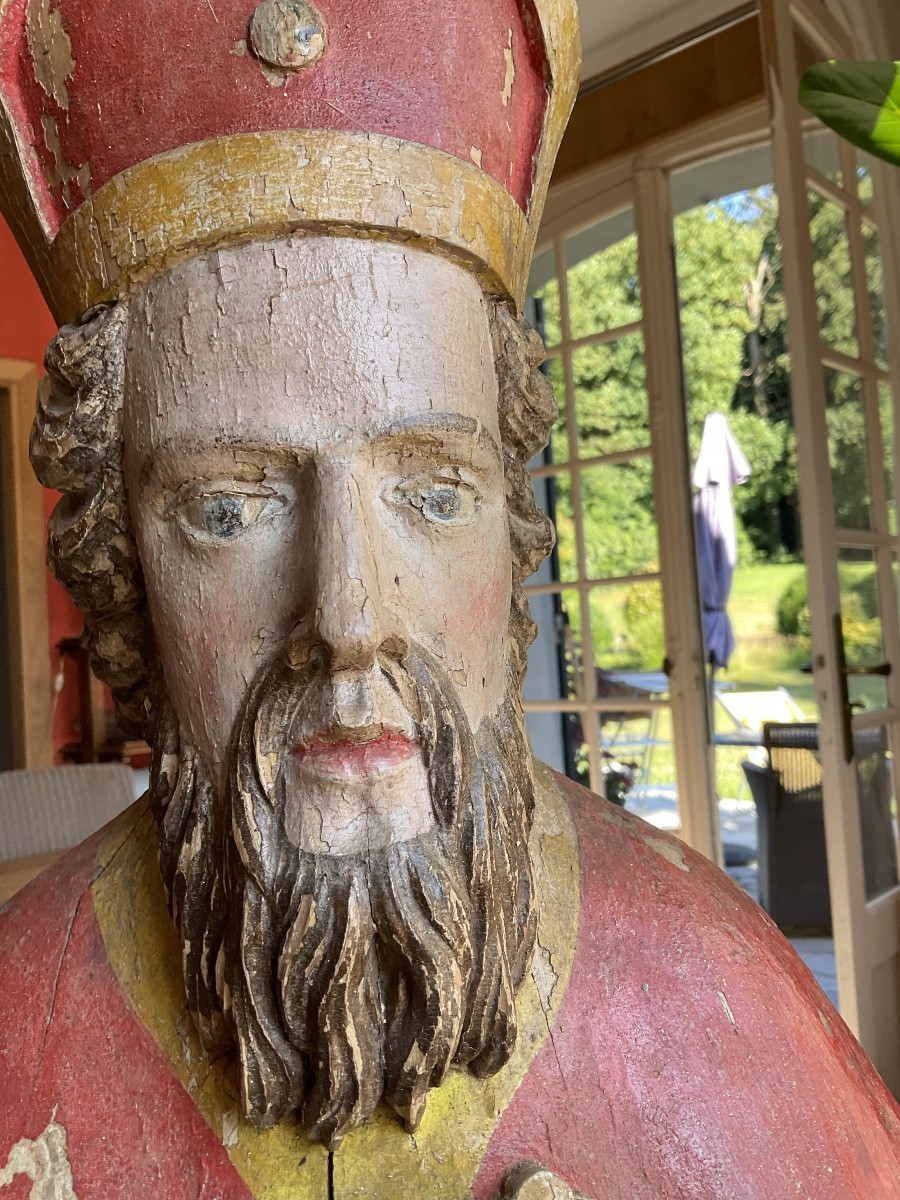 Saint Nicholas 18th Century Wood 144cm-photo-5