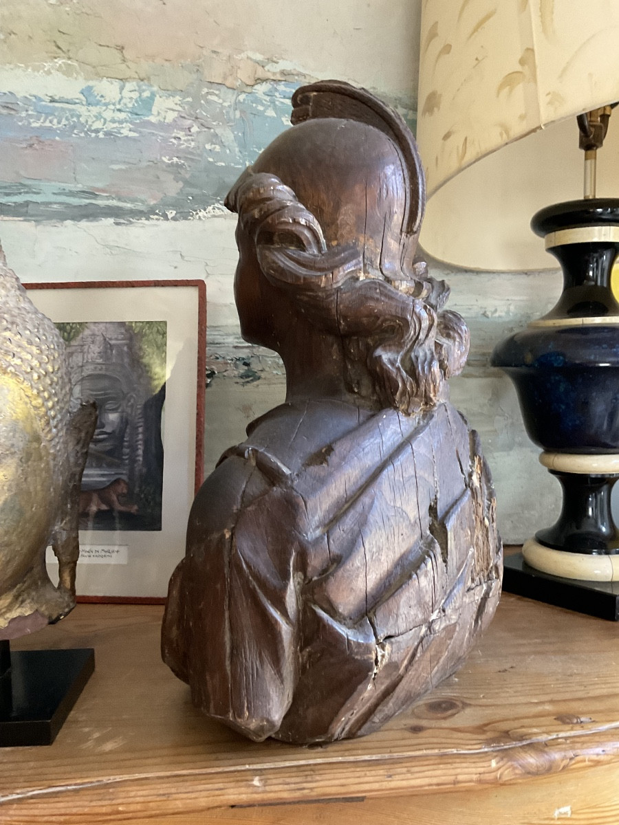 XVIII Ebust Of Minerva In Natural Wood -photo-4