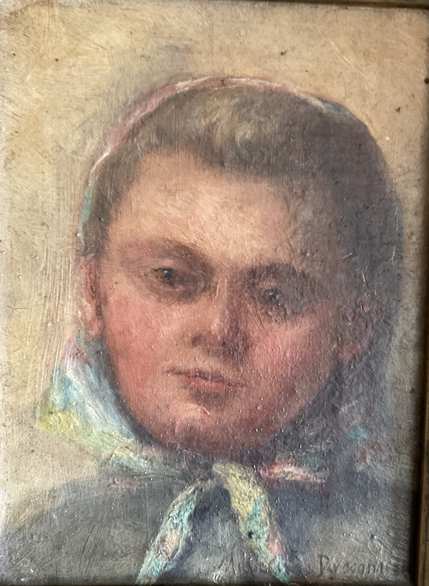 Petit portrait de femme sur toile marouflée -photo-4