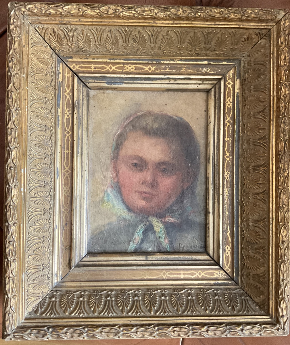 Petit portrait de femme sur toile marouflée -photo-1