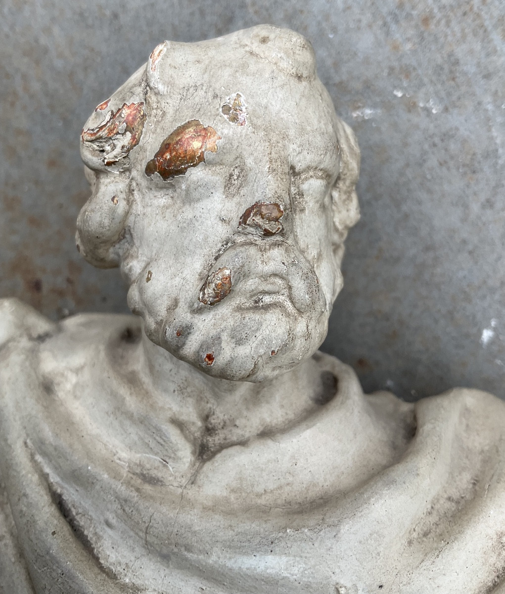 Saint bras levé dore et peint XVIIIe-photo-1