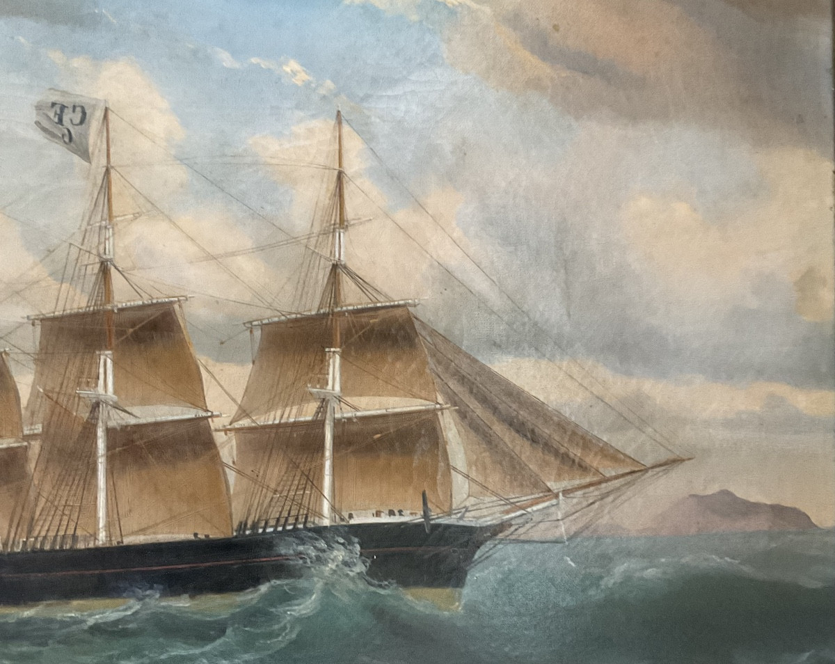 Portrait Of A Boat By Louis Gamain 1863-photo-4