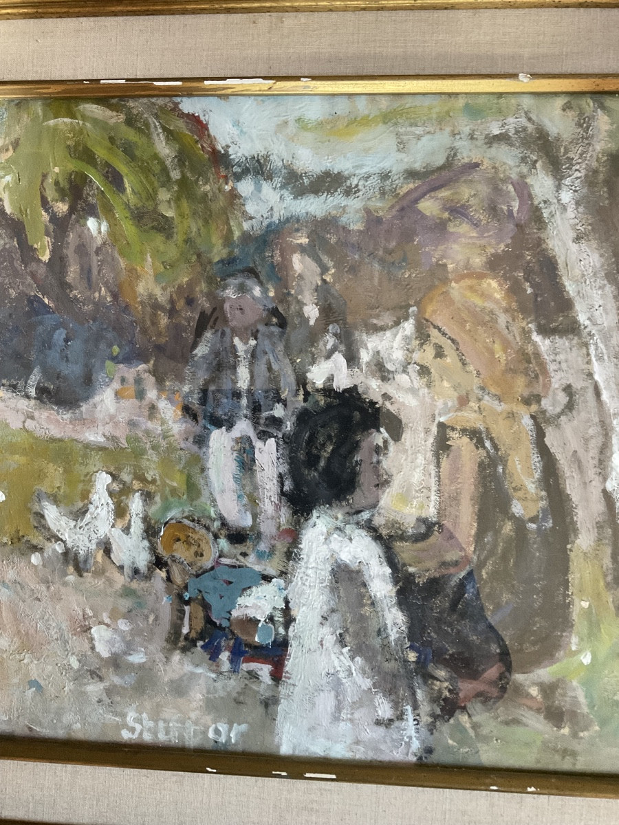 STUPAR huile sur papier enfants jouant-photo-4