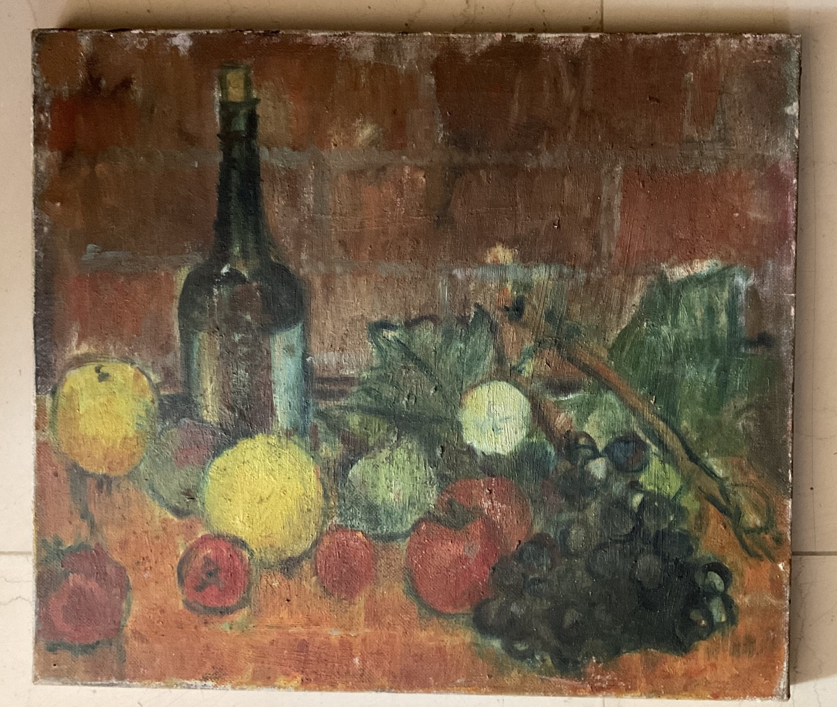 Nature morte bouteille et fruits hst-photo-3