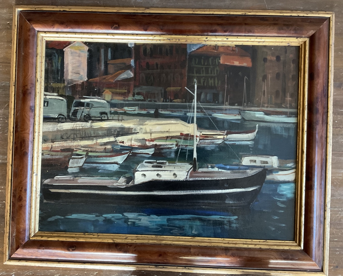 Port Ostendehuile sur carton toile-photo-2