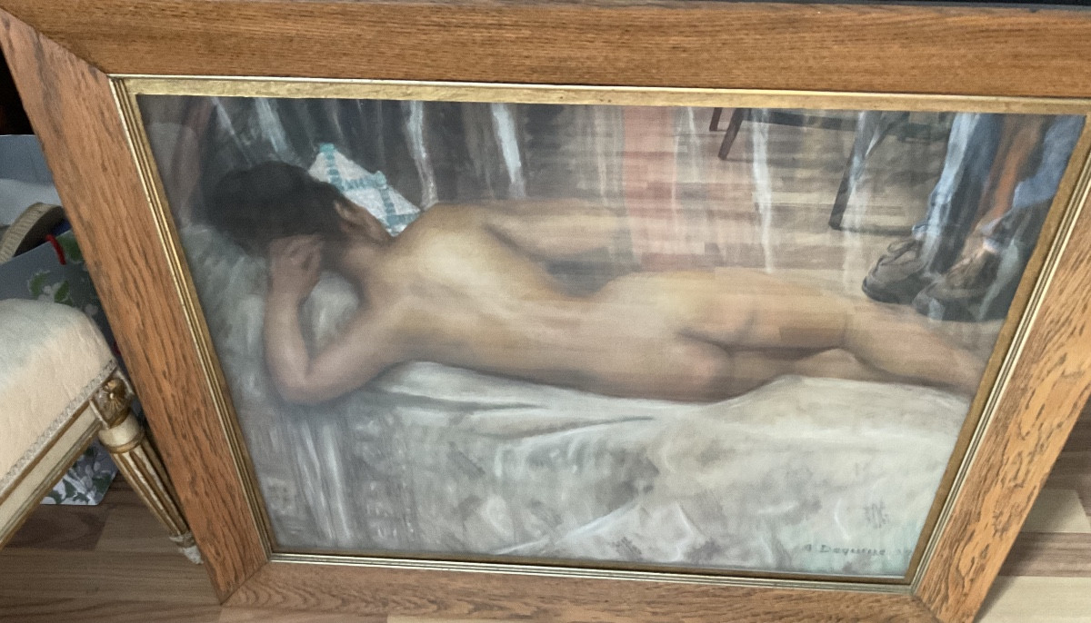 Nu africaniste pastel par À Dequene 1939