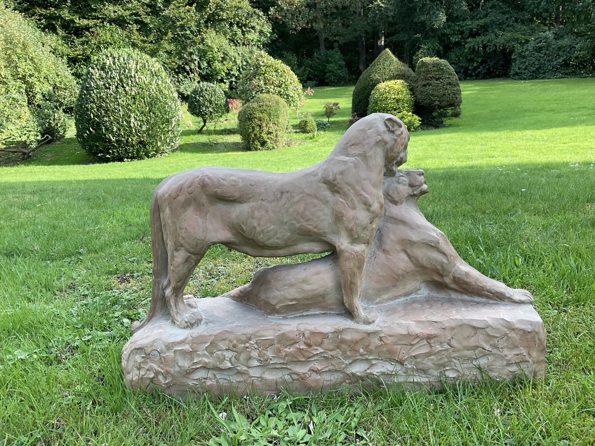 Le couple de panthères par Louis Maximilien Fiot-photo-2