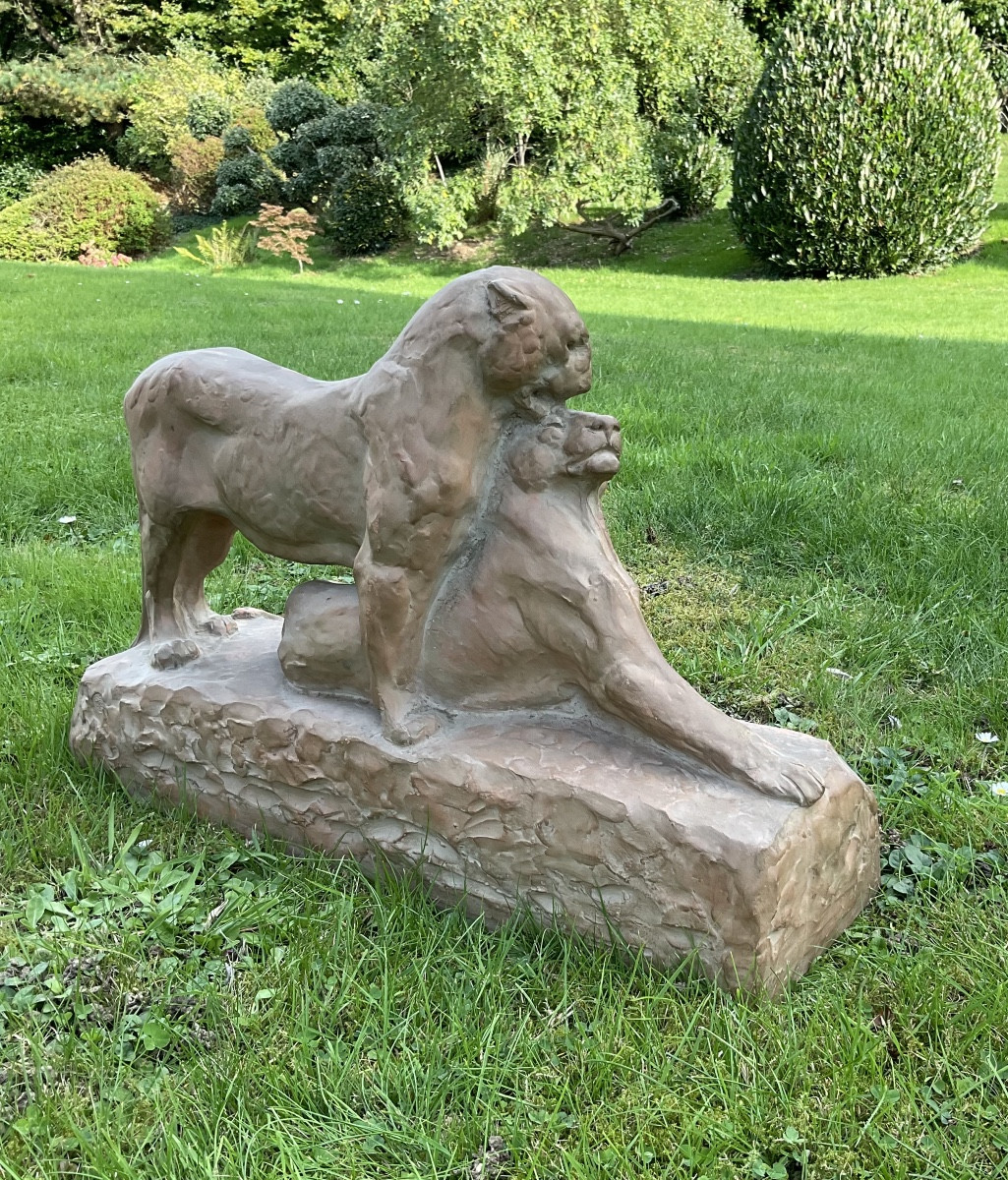 Le couple de panthères par Louis Maximilien Fiot