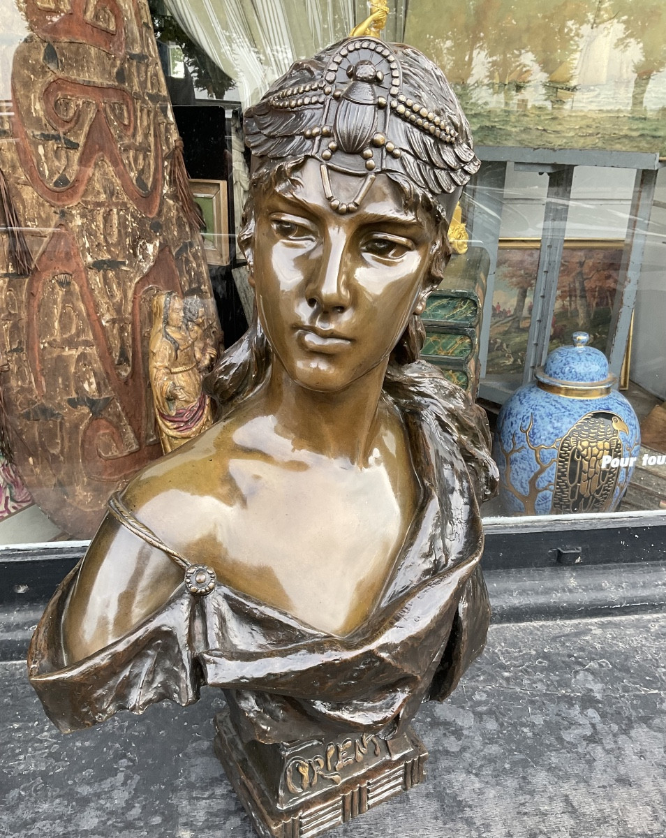 Buste de Villanis  bronze Orient-photo-2