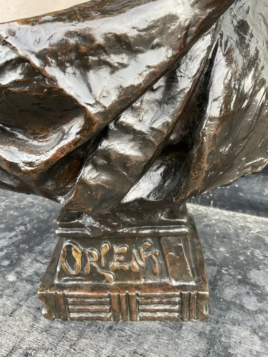 Buste de Villanis  bronze Orient-photo-3