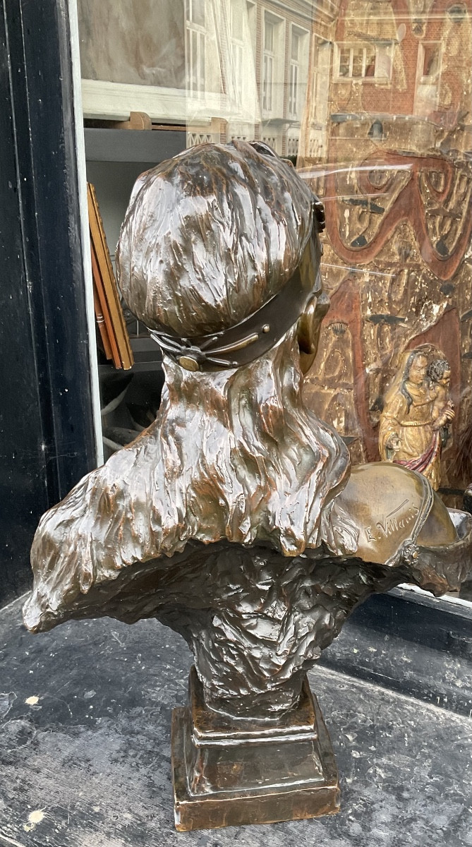Buste de Villanis  bronze Orient-photo-4