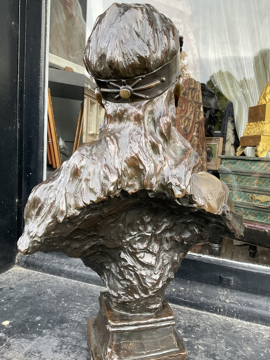 Buste de Villanis  bronze Orient-photo-5