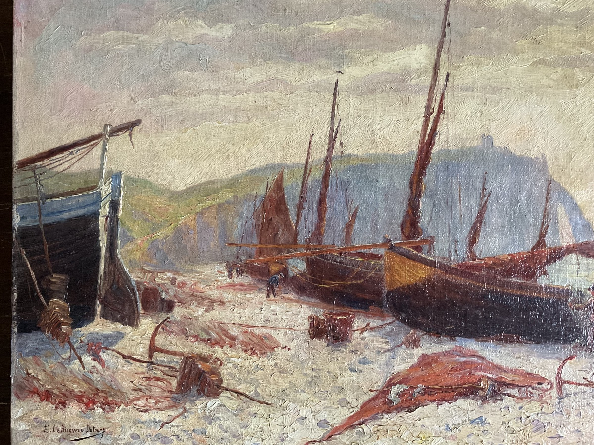 Etretat huile sur toile signée -photo-3