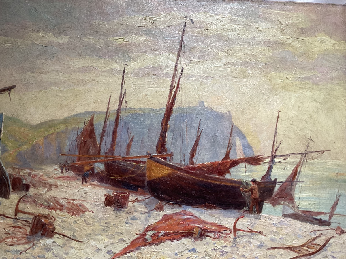 Etretat huile sur toile signée -photo-1