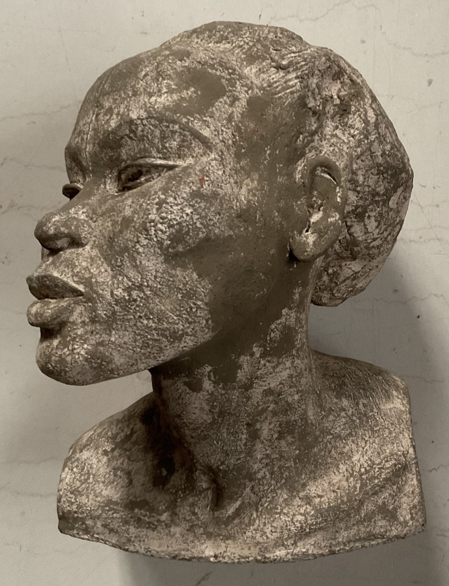 White Terracotta African Head -photo-4