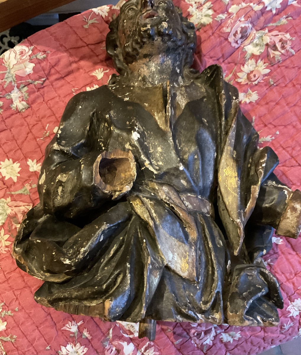 17th-century Reliquary In Its Original Polychrome Wood State -photo-2