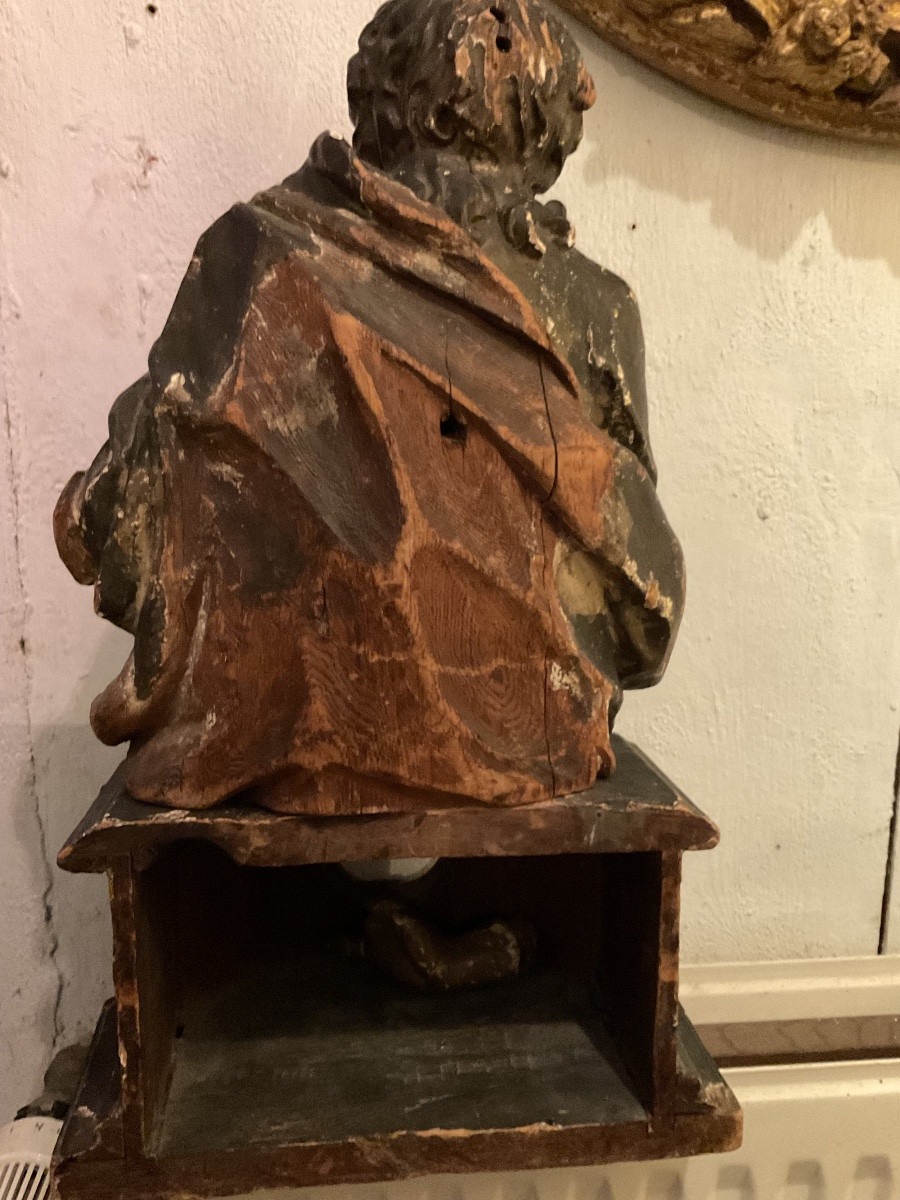 17th-century Reliquary In Its Original Polychrome Wood State -photo-1