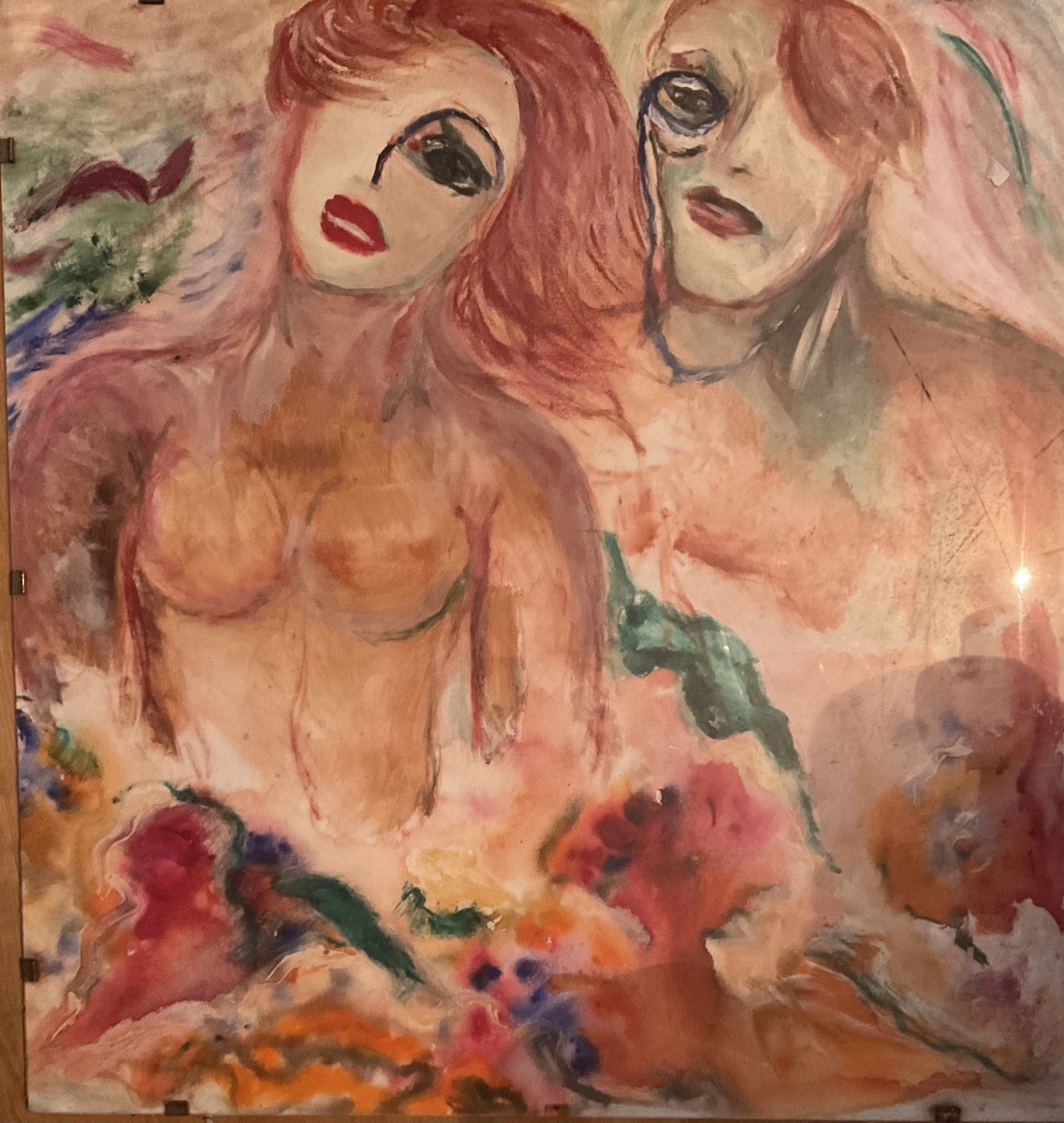 Deux personnages étranges très colorés techniques mixtes-photo-3