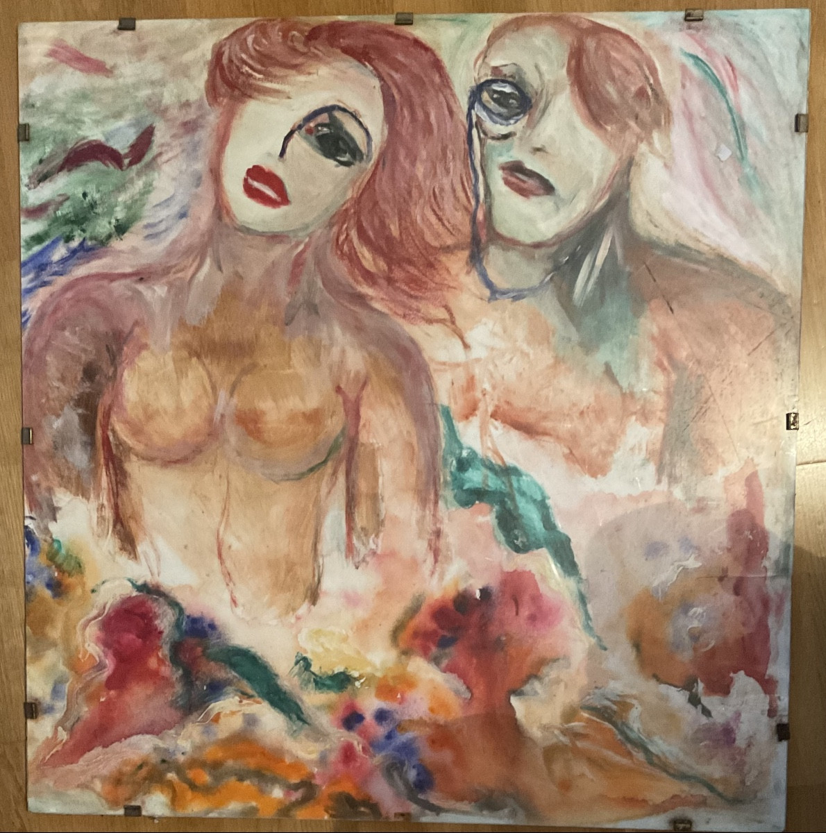 Deux personnages étranges très colorés techniques mixtes-photo-4