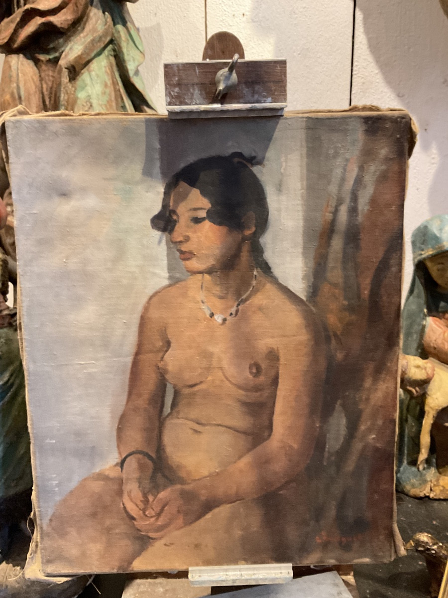 Huile sur toile par L Maguet-photo-3