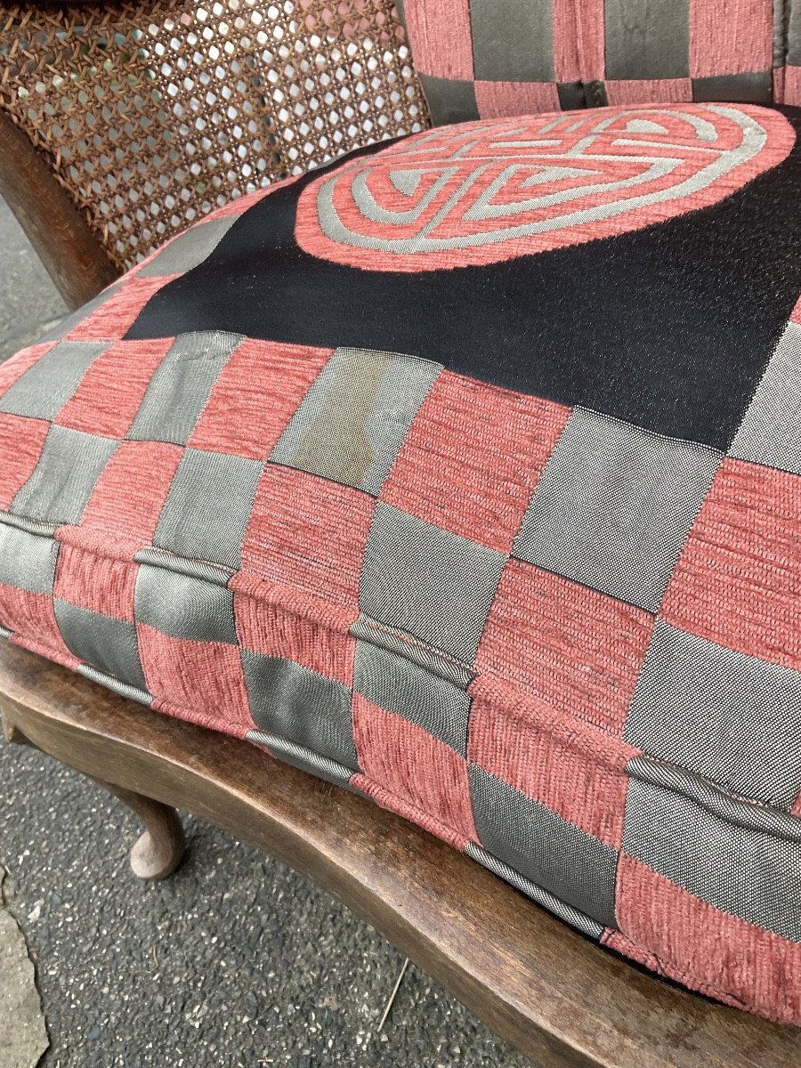 Paire de. fauteuils Chippendale tissus Japon-photo-2