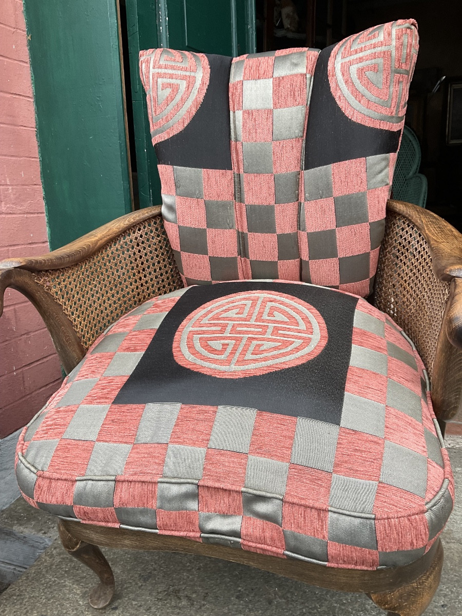 Paire de. fauteuils Chippendale tissus Japon-photo-3