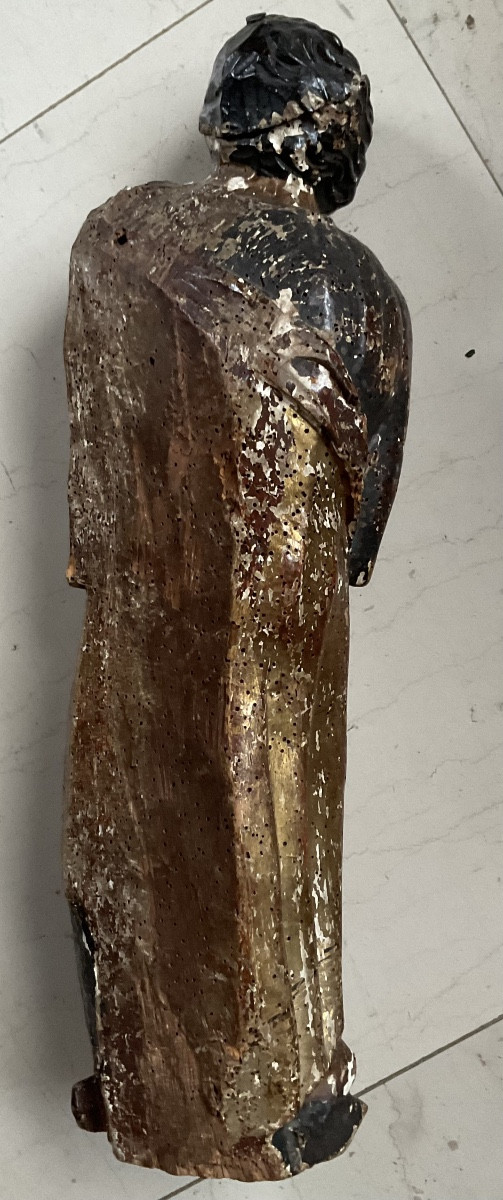 Saint XVII Polychrome Wood -photo-4