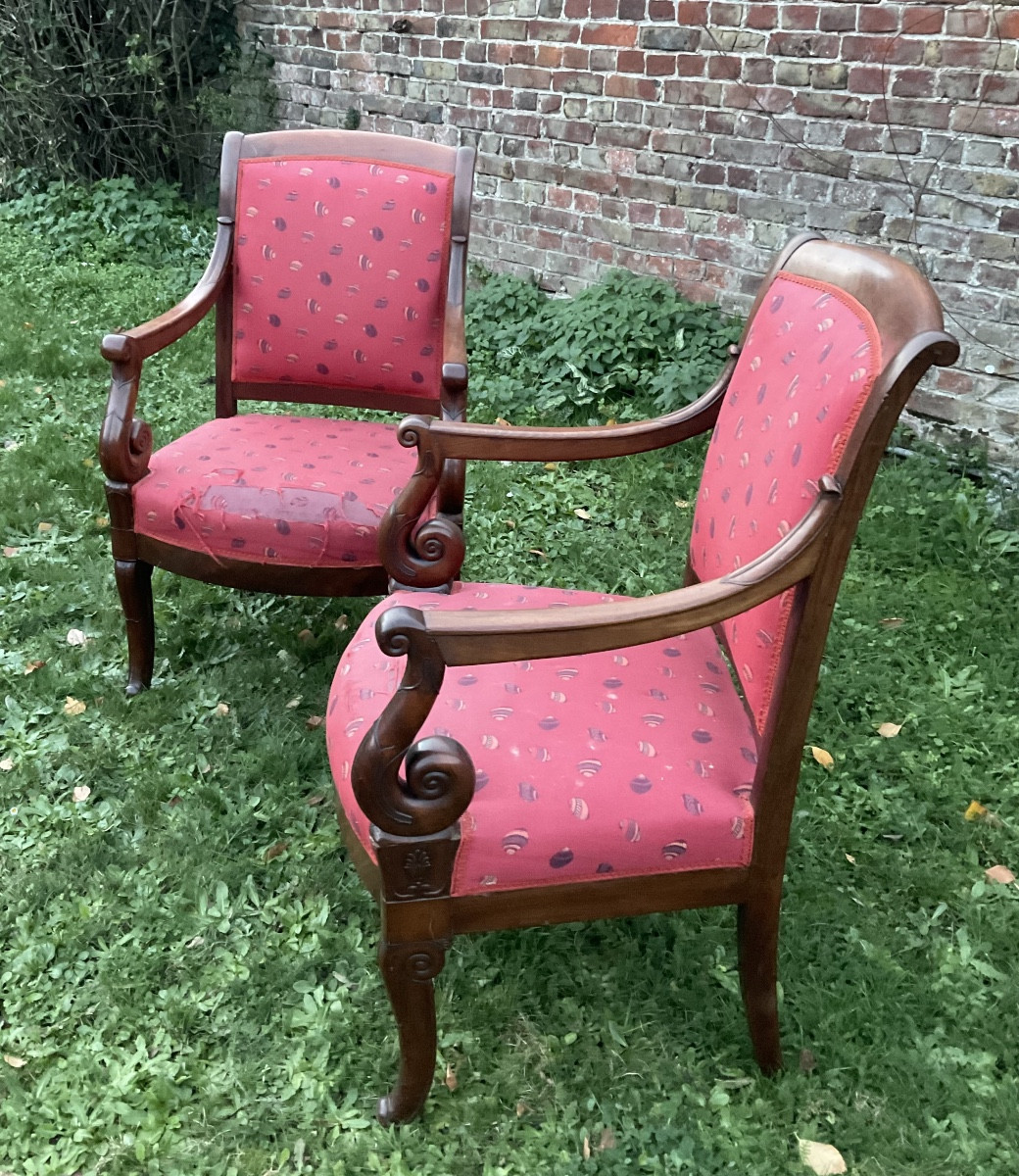 Pair Of 19th-century Mahogany Armchairs