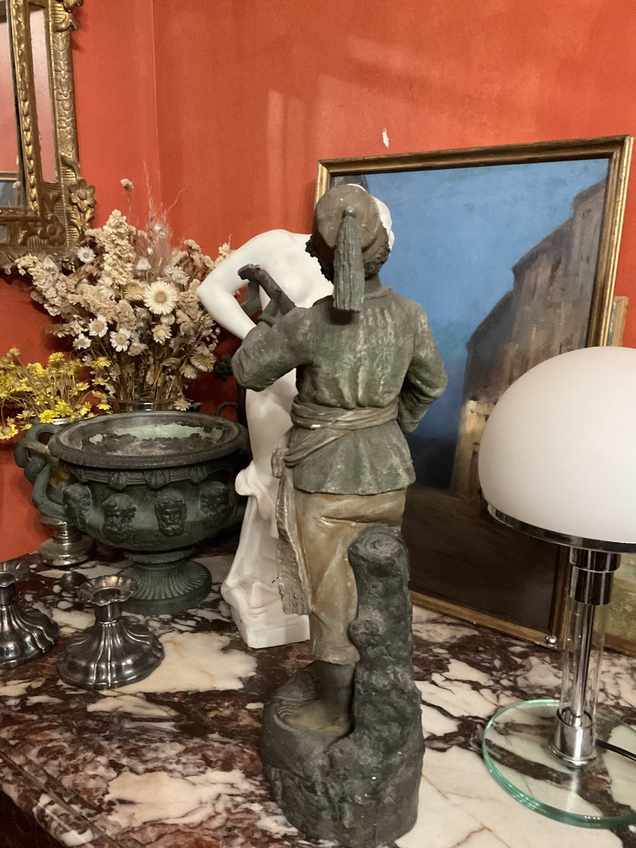 Maure musicien terre cuite polychrome -photo-2