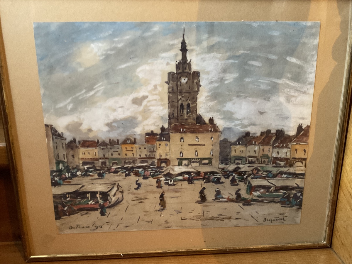 Gouache de marché de Bethune par Braquaval-photo-4