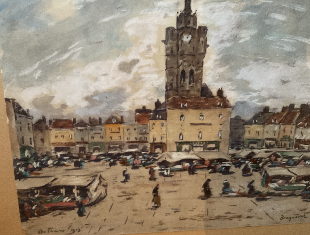 Gouache de marché de Bethune par Braquaval-photo-1