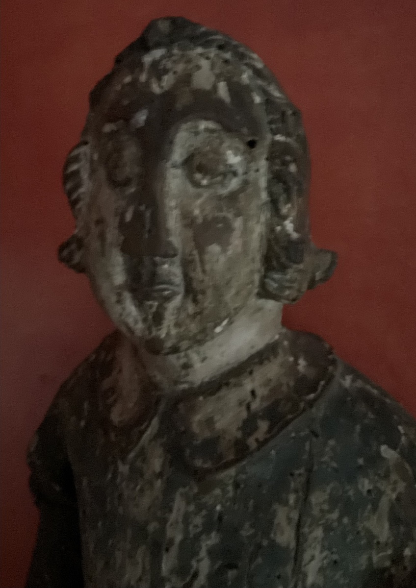 Ange en bois polychrome debutXVIIe-photo-4