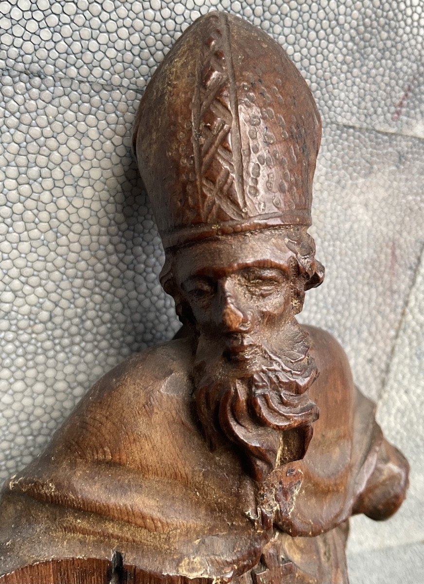 Statuette bois naturel XVIIIe