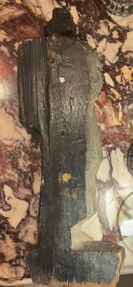 Femme sur console bois peint XIXe-photo-4