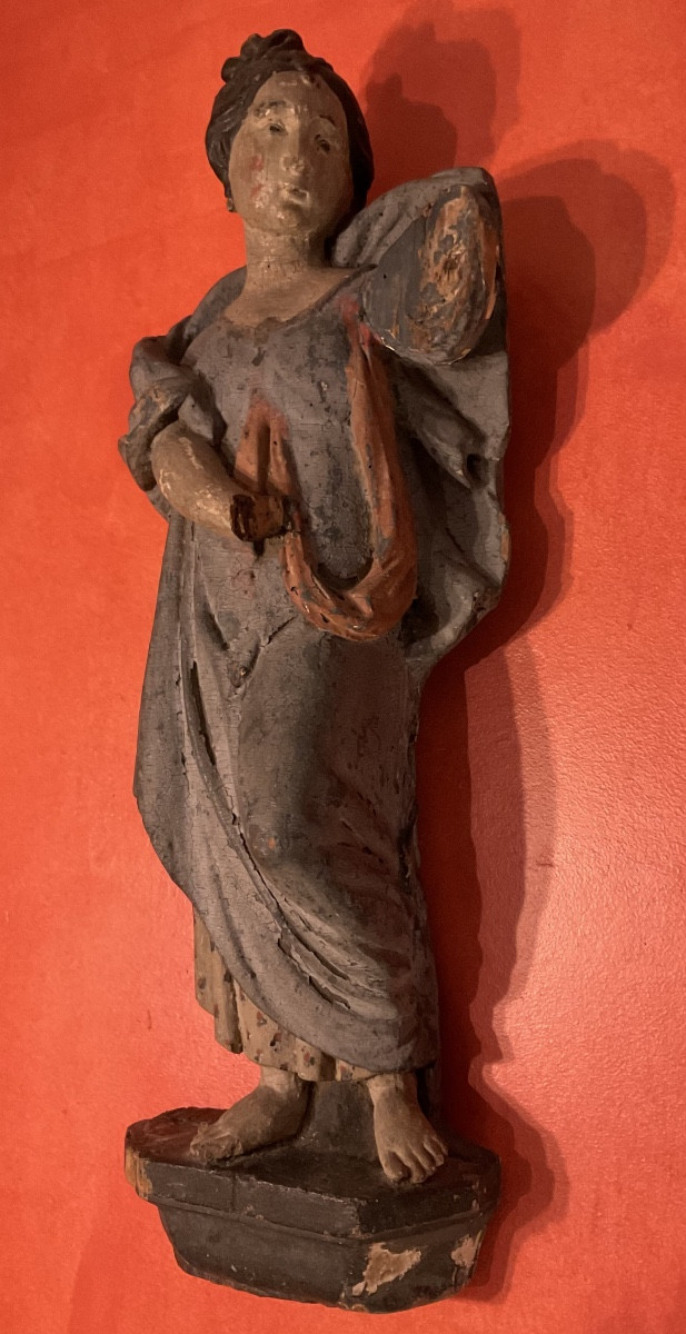 Femme sur console bois peint XIXe-photo-5