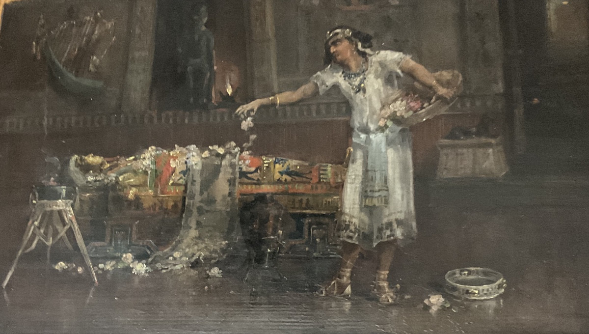 Égyptologie huile sur bois-photo-2