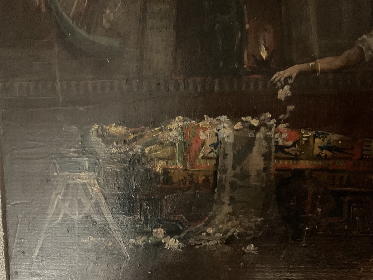 Égyptologie huile sur bois-photo-2