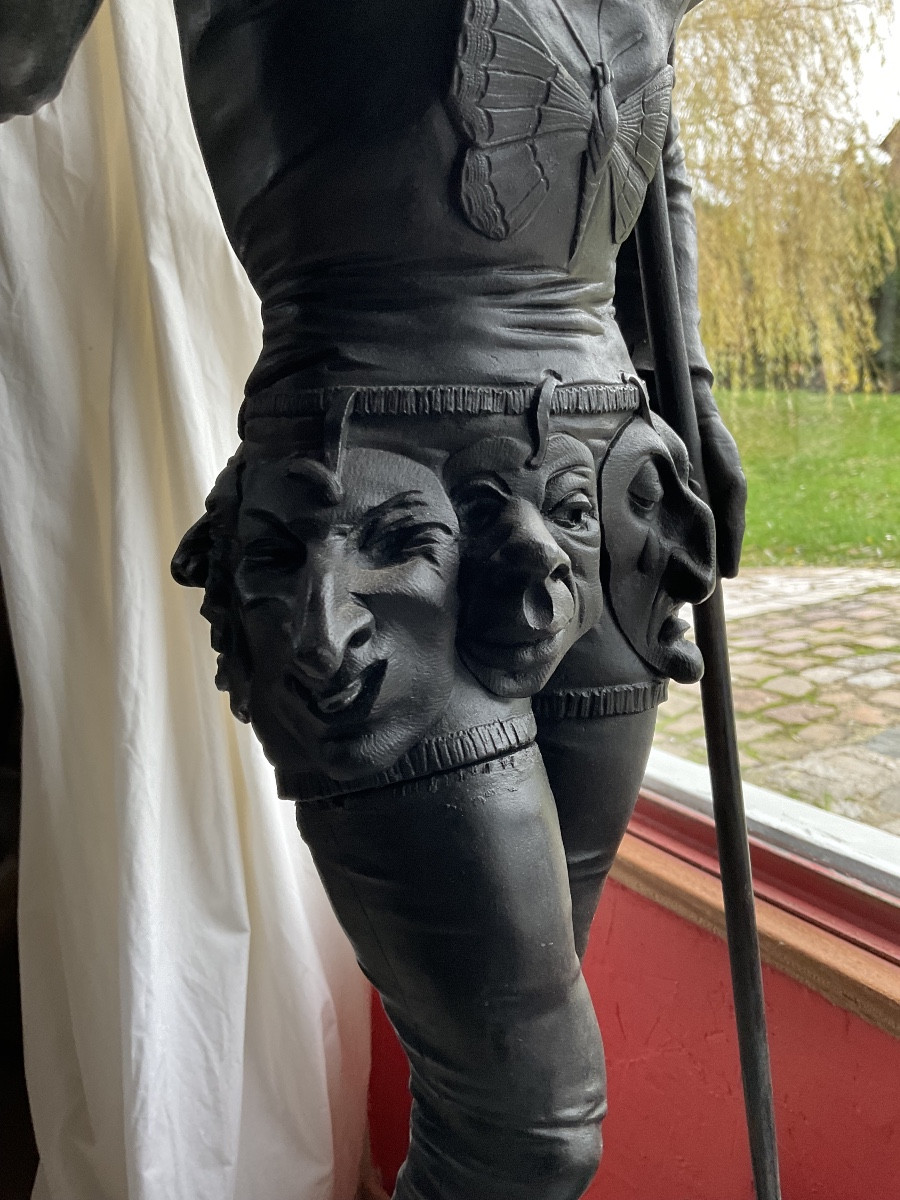 Bronze le marchand de masques H75cm-photo-3