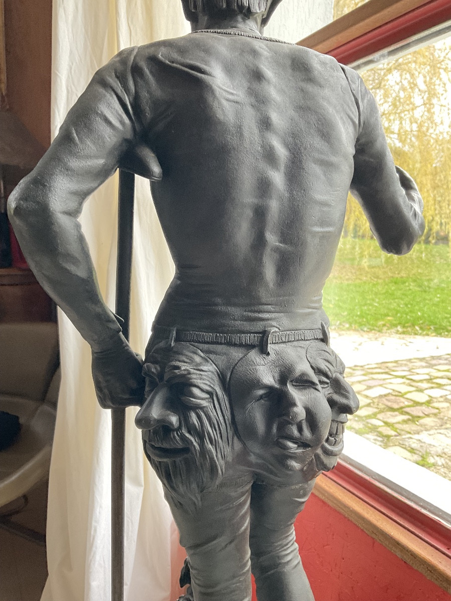 Bronze le marchand de masques H75cm-photo-2