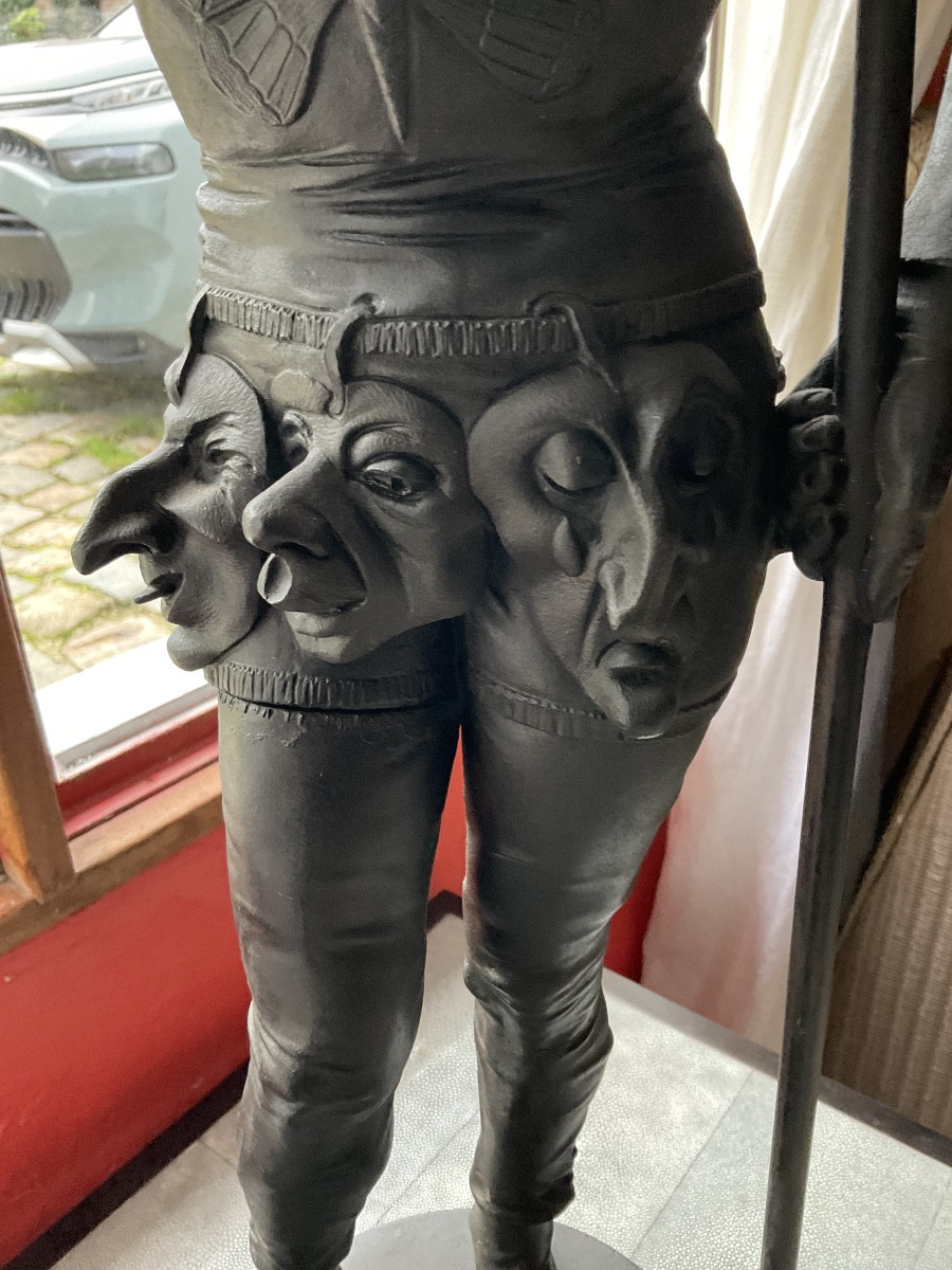 Bronze le marchand de masques H75cm-photo-6