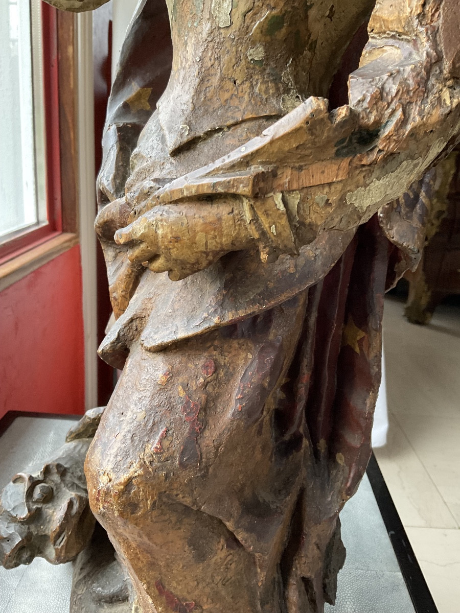 Sainte Marguerite bois polychrome XVIIe-photo-4