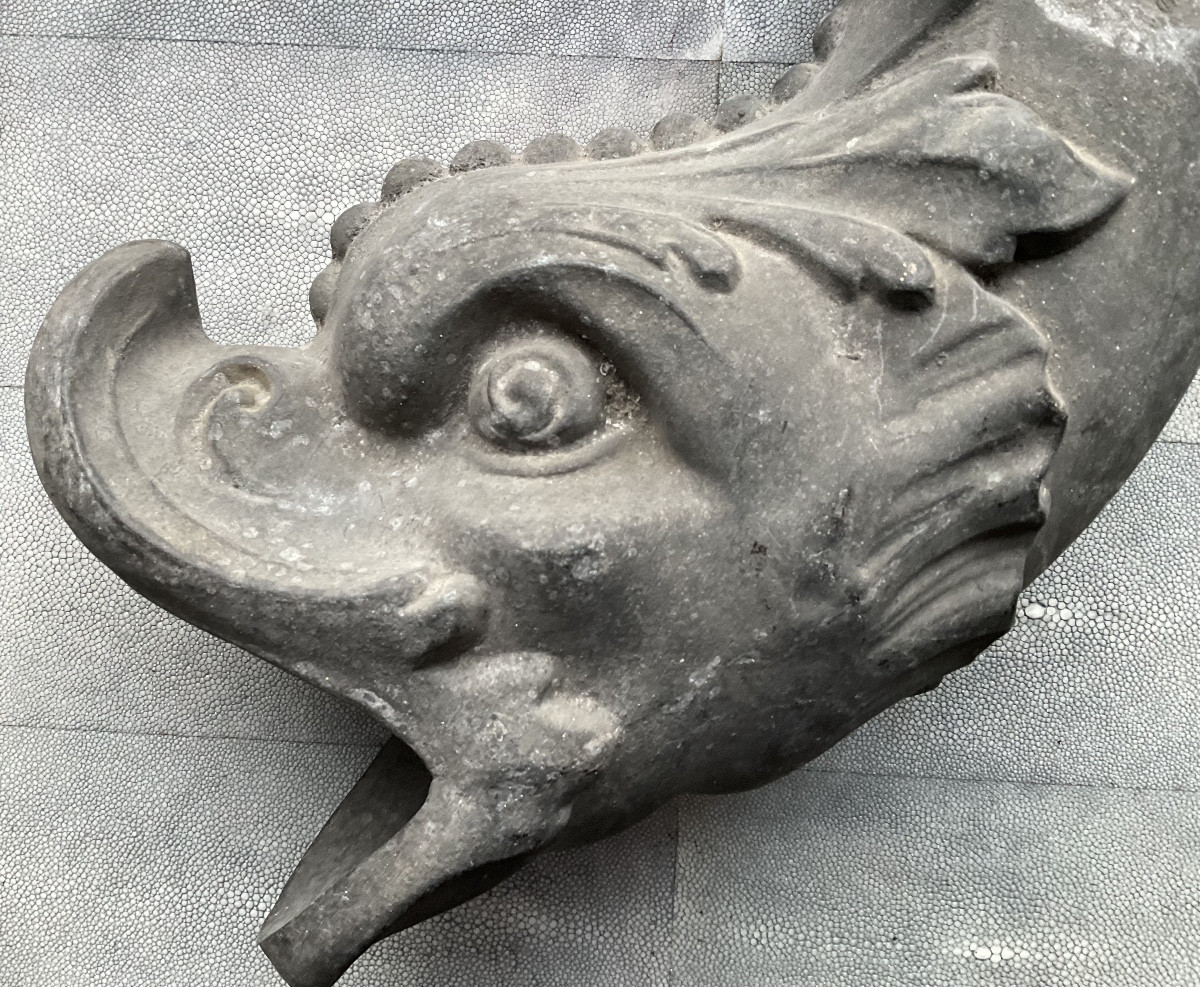 Large Zinc Dolphin Head In Very Good Condition