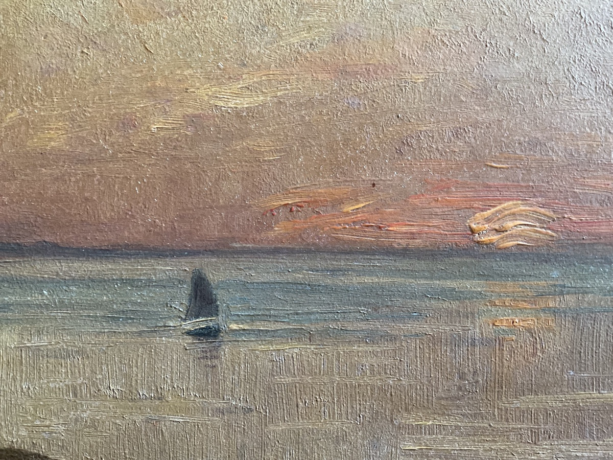 Sunset In The Bay Of Somme By Louis Braquaval