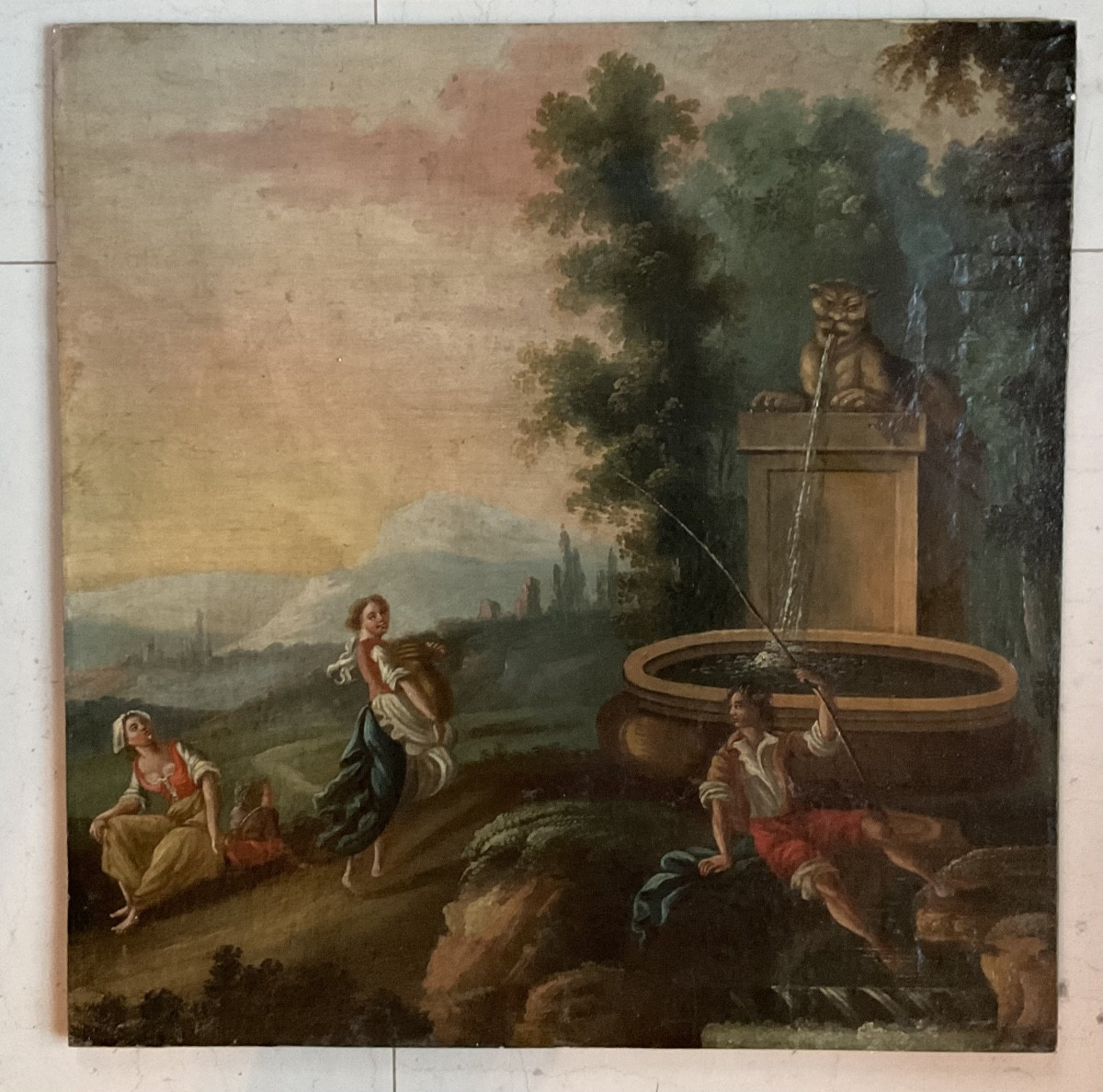 Trumeau, Oil On Canvas Mounted On Hardboard