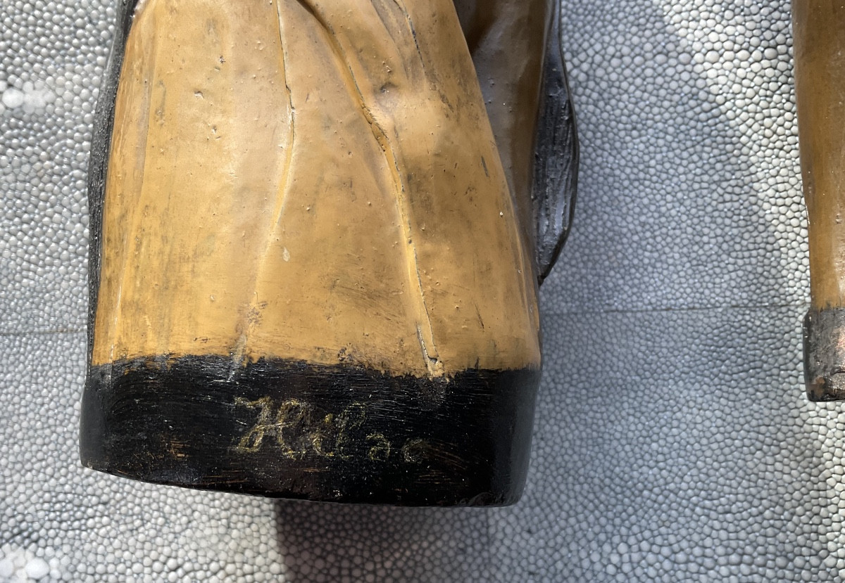 Painted Terracotta Couple From Tahiti-photo-5