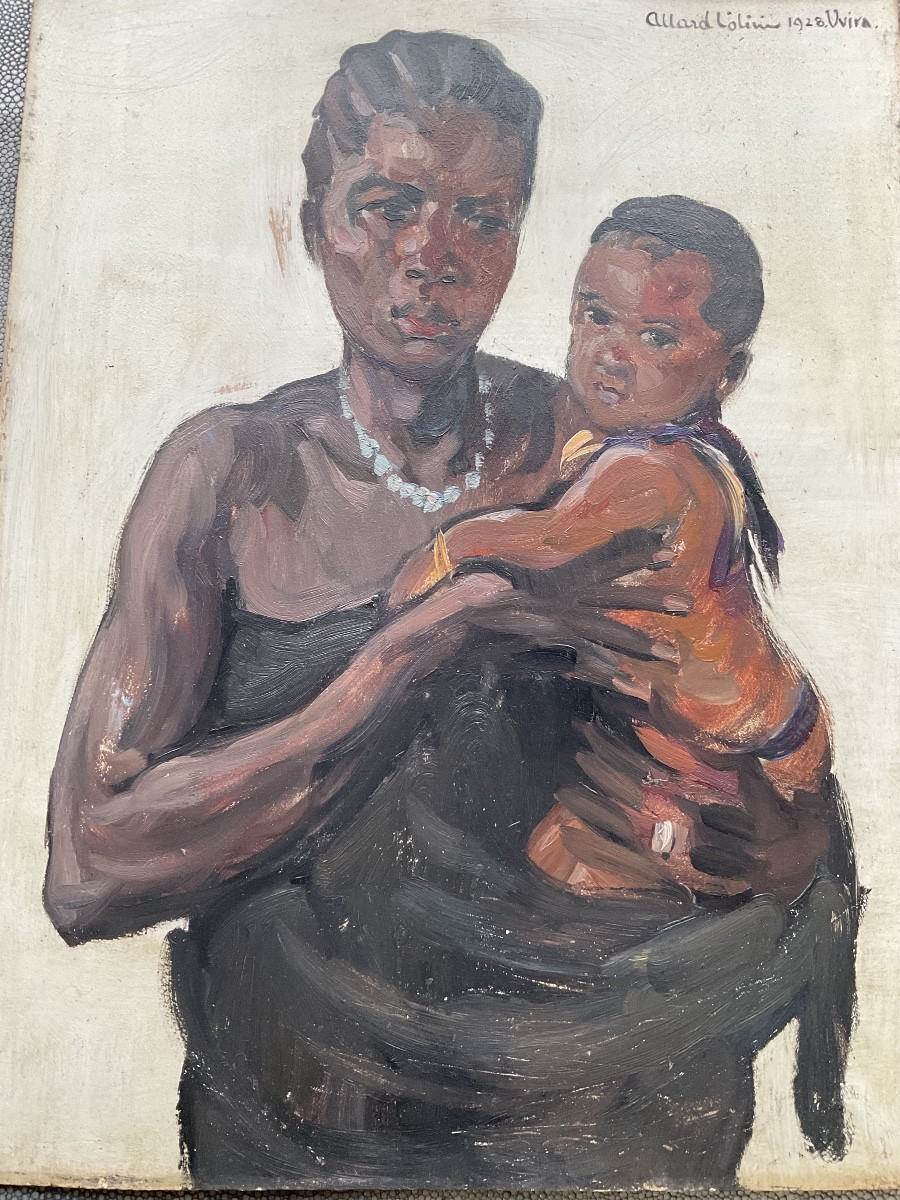 African Wood Panel By Allard l'Olivier, 1928-photo-3