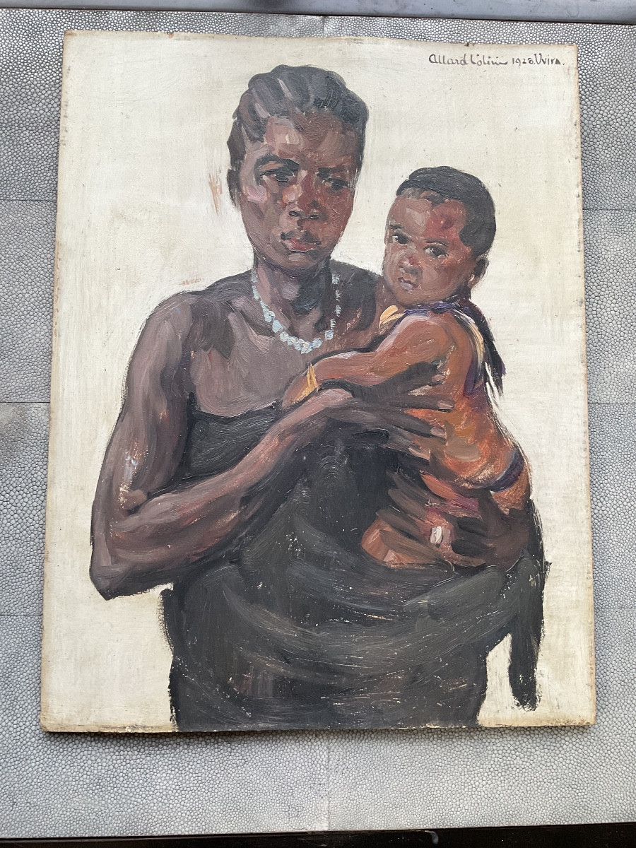 African Wood Panel By Allard l'Olivier, 1928-photo-4