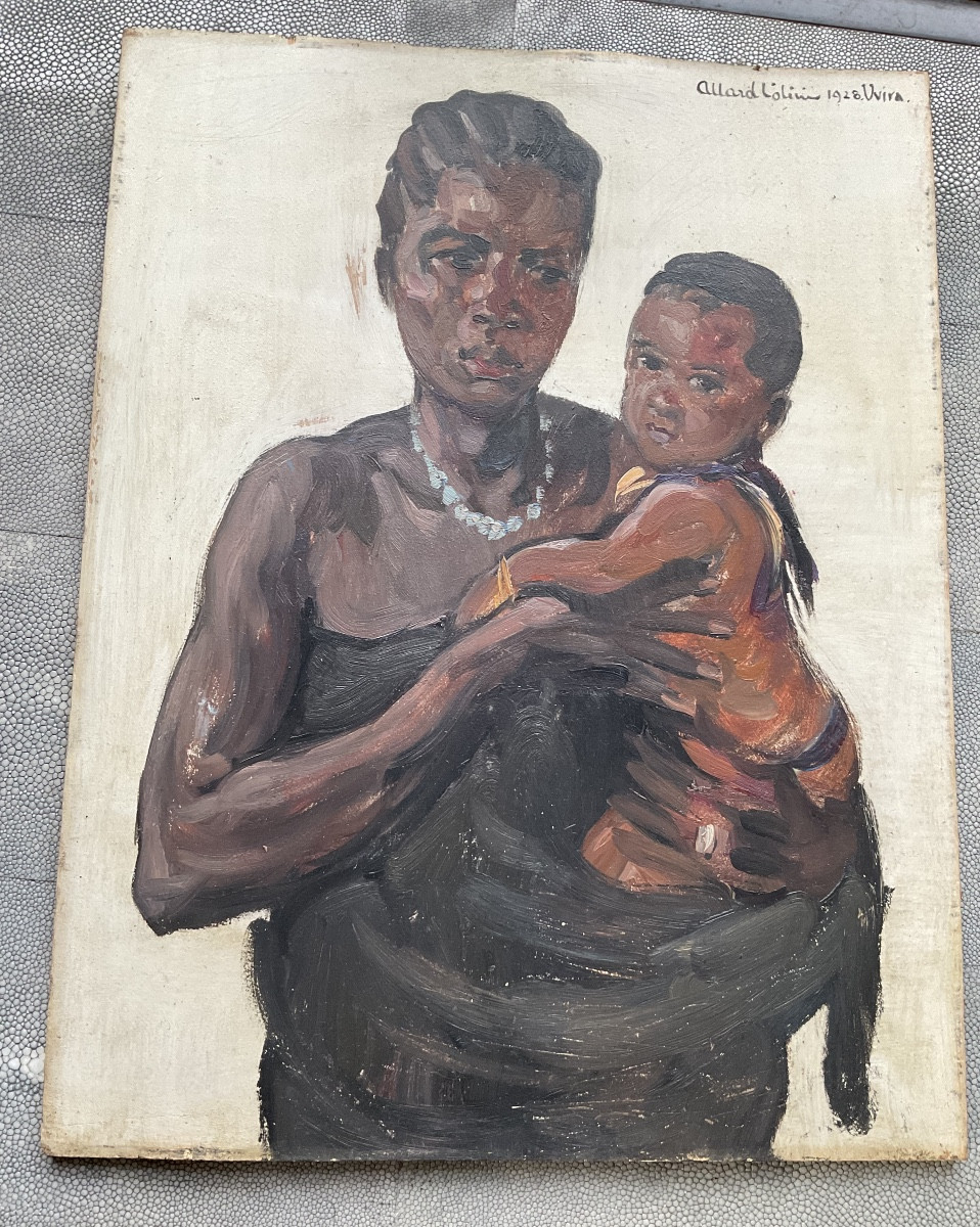 African Wood Panel By Allard l'Olivier, 1928-photo-1